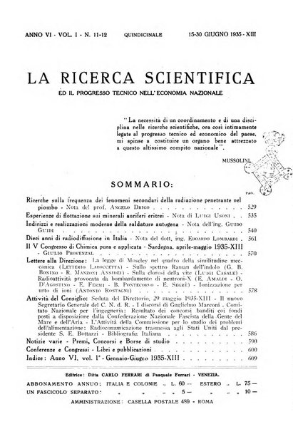 La ricerca scientifica ed il progresso tecnico nell'economia nazionale