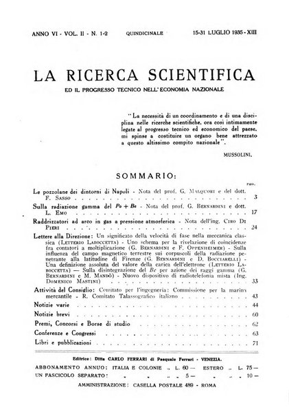 La ricerca scientifica ed il progresso tecnico nell'economia nazionale