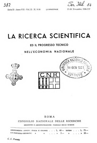 La ricerca scientifica ed il progresso tecnico nell'economia nazionale