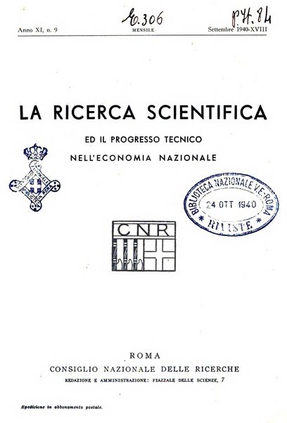 La ricerca scientifica ed il progresso tecnico nell'economia nazionale