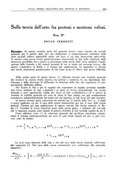 La ricerca scientifica ed il progresso tecnico rivista mensile