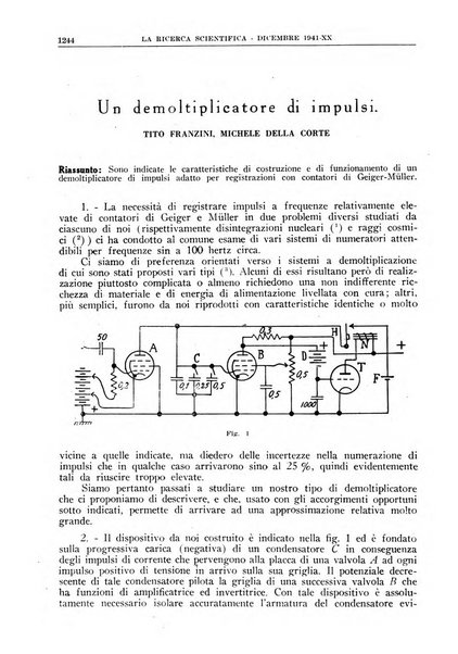 La ricerca scientifica ed il progresso tecnico rivista mensile