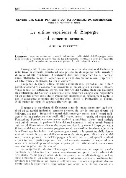 La ricerca scientifica ed il progresso tecnico rivista mensile