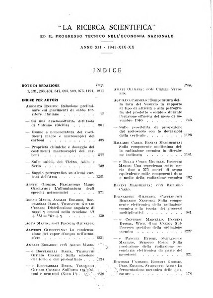 La ricerca scientifica ed il progresso tecnico rivista mensile