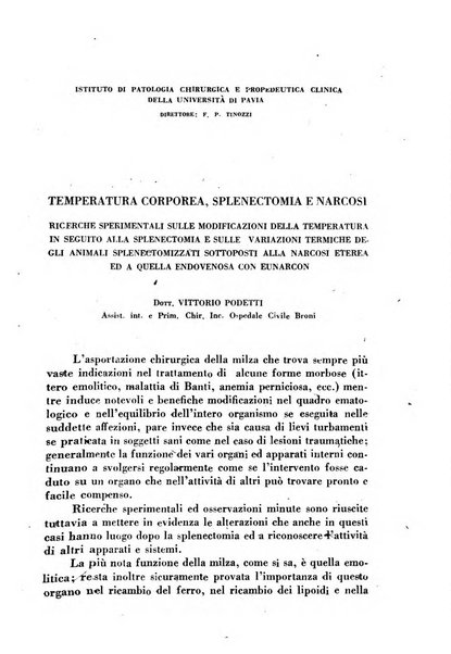 Ricerche e studi di patologia sperimentale