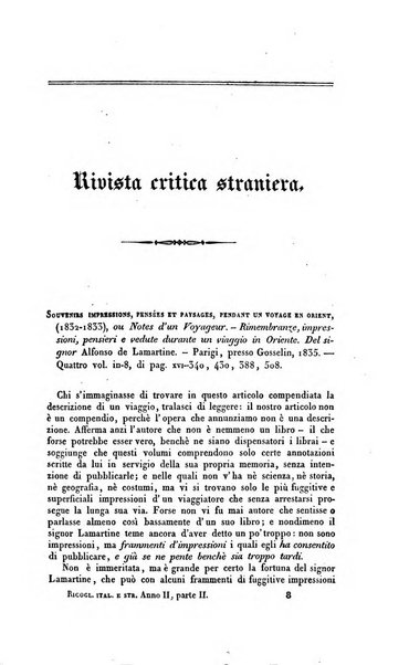 Ricoglitore italiano e straniero, ossia rivista mensuale europea di scienze, lettere, belle arti, bibliografia e varieta