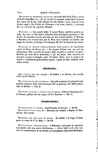 Ricoglitore italiano e straniero, ossia rivista mensuale europea di scienze, lettere, belle arti, bibliografia e varieta