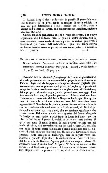 Ricoglitore italiano e straniero, ossia rivista mensuale europea di scienze, lettere, belle arti, bibliografia e varieta