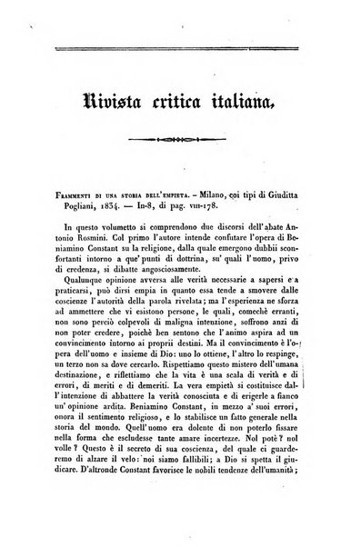 Ricoglitore italiano e straniero, ossia rivista mensuale europea di scienze, lettere, belle arti, bibliografia e varieta