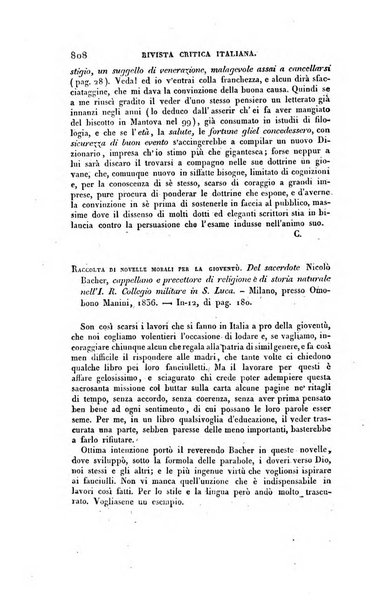 Ricoglitore italiano e straniero, ossia rivista mensuale europea di scienze, lettere, belle arti, bibliografia e varieta