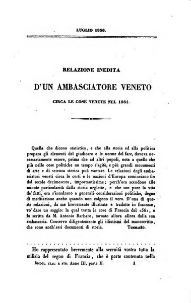 Ricoglitore italiano e straniero, ossia rivista mensuale europea di scienze, lettere, belle arti, bibliografia e varieta