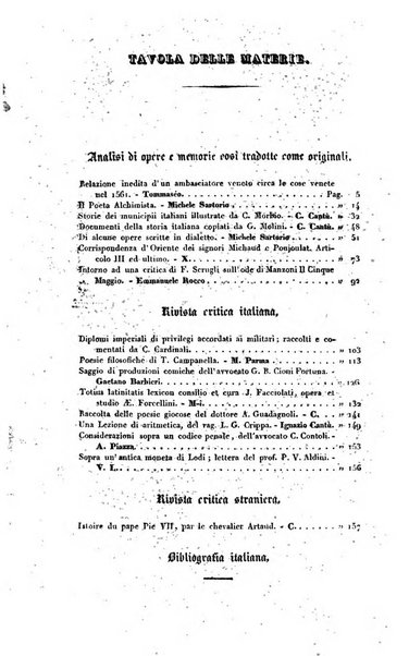 Ricoglitore italiano e straniero, ossia rivista mensuale europea di scienze, lettere, belle arti, bibliografia e varieta