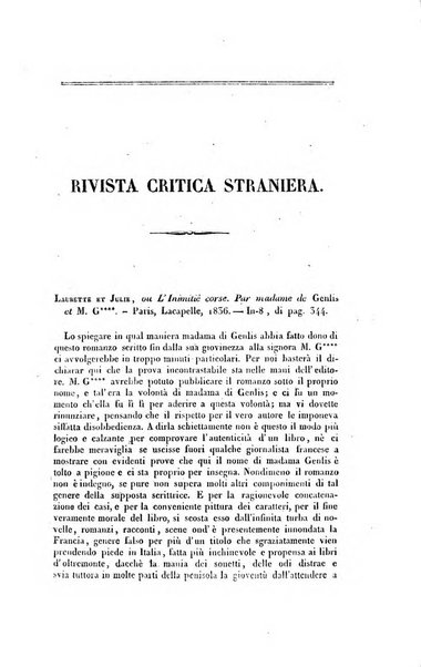 Ricoglitore italiano e straniero, ossia rivista mensuale europea di scienze, lettere, belle arti, bibliografia e varieta