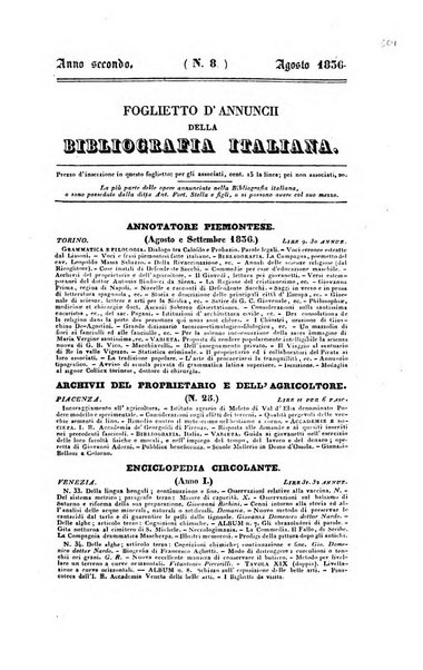 Ricoglitore italiano e straniero, ossia rivista mensuale europea di scienze, lettere, belle arti, bibliografia e varieta