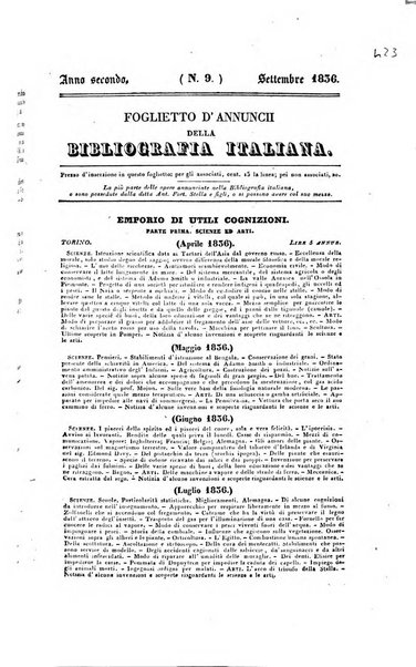 Ricoglitore italiano e straniero, ossia rivista mensuale europea di scienze, lettere, belle arti, bibliografia e varieta