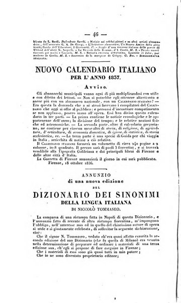 Ricoglitore italiano e straniero, ossia rivista mensuale europea di scienze, lettere, belle arti, bibliografia e varieta