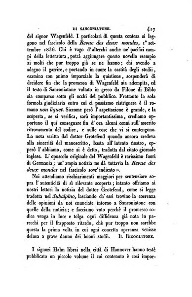 Ricoglitore italiano e straniero, ossia rivista mensuale europea di scienze, lettere, belle arti, bibliografia e varieta