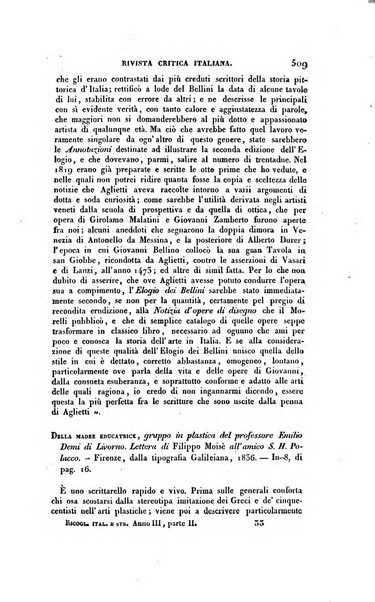 Ricoglitore italiano e straniero, ossia rivista mensuale europea di scienze, lettere, belle arti, bibliografia e varieta