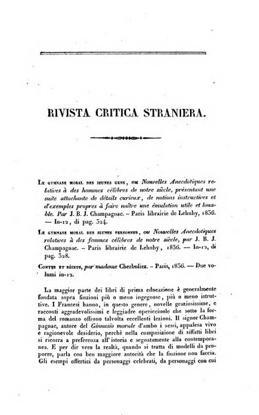 Ricoglitore italiano e straniero, ossia rivista mensuale europea di scienze, lettere, belle arti, bibliografia e varieta