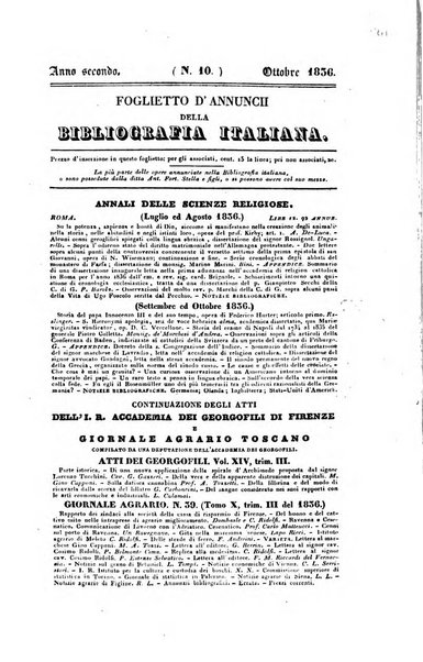 Ricoglitore italiano e straniero, ossia rivista mensuale europea di scienze, lettere, belle arti, bibliografia e varieta