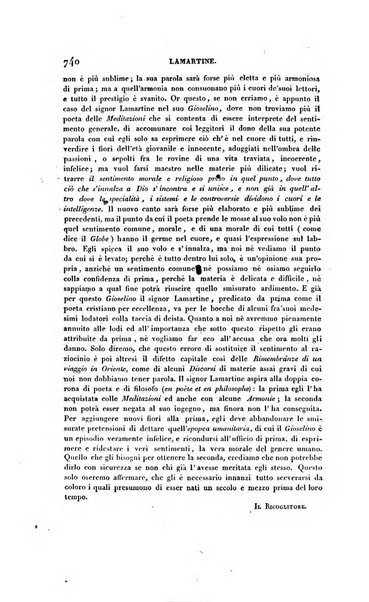 Ricoglitore italiano e straniero, ossia rivista mensuale europea di scienze, lettere, belle arti, bibliografia e varieta