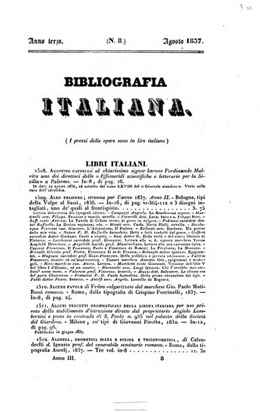 Ricoglitore italiano e straniero, ossia rivista mensuale europea di scienze, lettere, belle arti, bibliografia e varieta