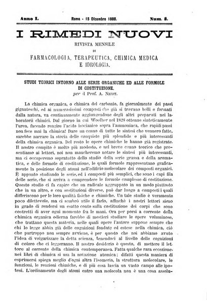 I rimedi nuovi rivista mensile di farmacologia, terapeutica, chimica medica e idrologia