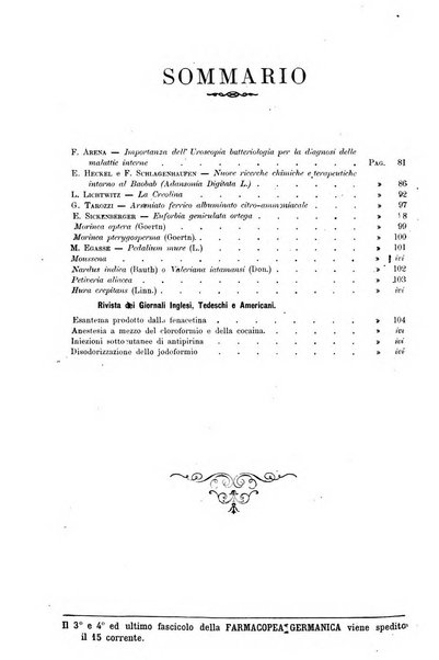 I rimedi nuovi rivista mensile di farmacologia, terapeutica, chimica medica e idrologia