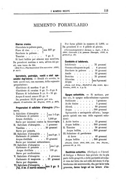 I rimedi nuovi rivista mensile di farmacologia, terapeutica, chimica medica e idrologia