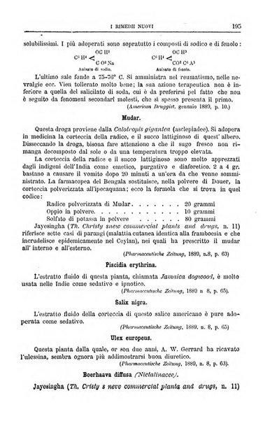 I rimedi nuovi rivista mensile di farmacologia, terapeutica, chimica medica e idrologia