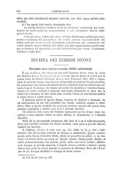 I rimedi nuovi rivista mensile di farmacologia, terapeutica, chimica medica e idrologia