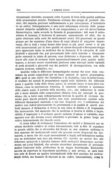 I rimedi nuovi rivista mensile di farmacologia, terapeutica, chimica medica e idrologia