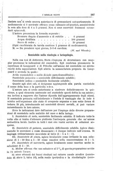 I rimedi nuovi rivista mensile di farmacologia, terapeutica, chimica medica e idrologia