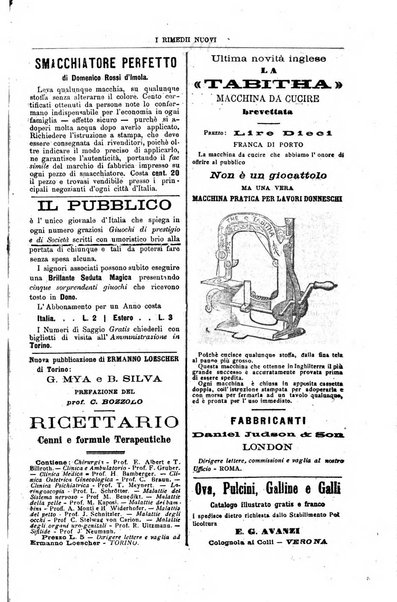 I rimedi nuovi rivista mensile di farmacologia, terapeutica, chimica medica e idrologia