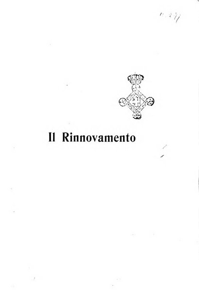 Il rinnovamento rivista critica di idee e di fatti