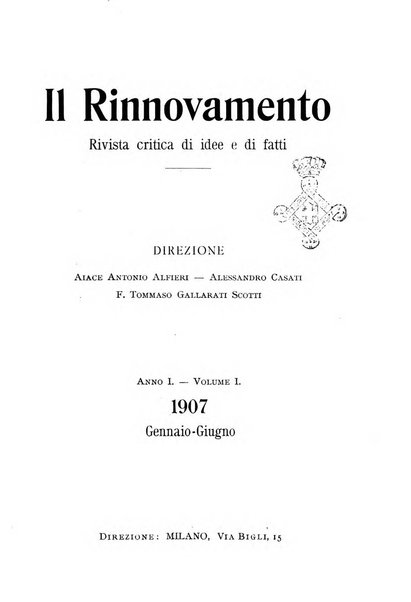 Il rinnovamento rivista critica di idee e di fatti