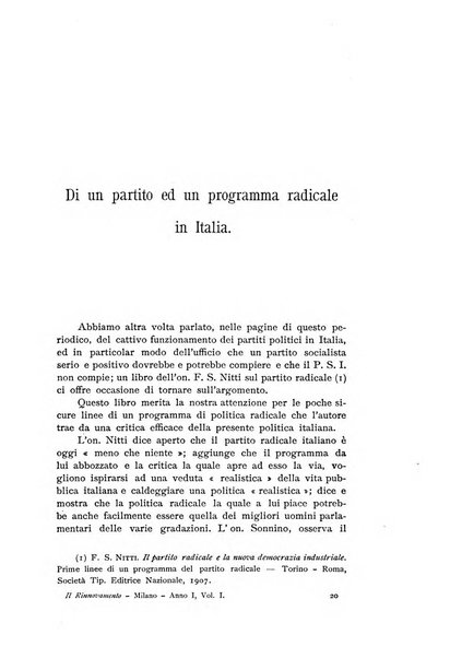 Il rinnovamento rivista critica di idee e di fatti