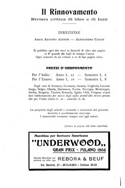 Il rinnovamento rivista critica di idee e di fatti