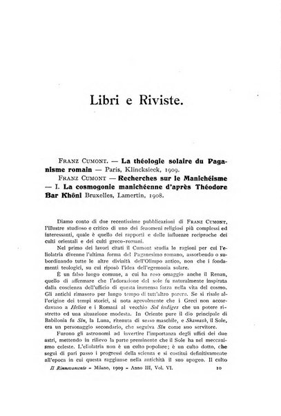 Il rinnovamento rivista critica di idee e di fatti