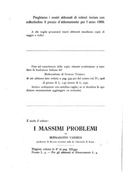 Il rinnovamento rivista critica di idee e di fatti