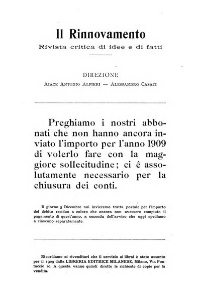 Il rinnovamento rivista critica di idee e di fatti