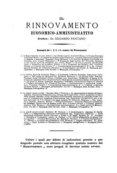 Il rinnovamento economico amministrativo