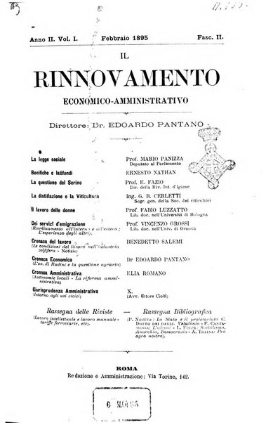 Il rinnovamento economico amministrativo