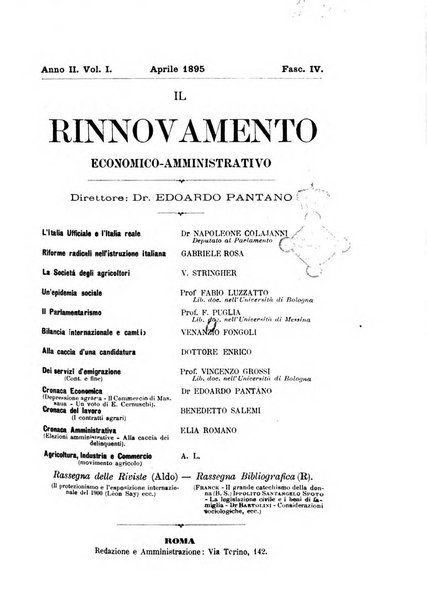 Il rinnovamento economico amministrativo