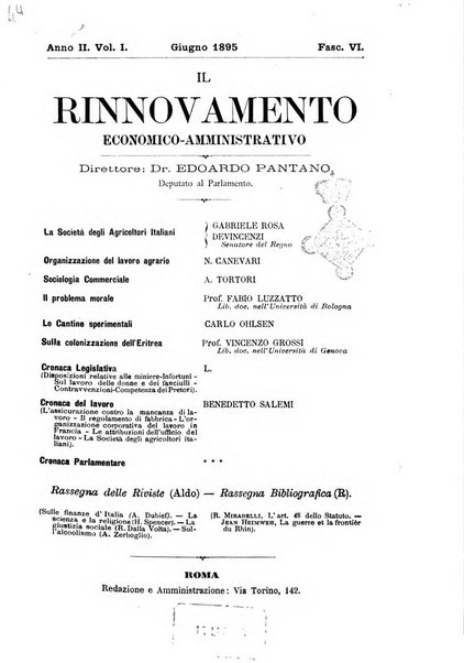 Il rinnovamento economico amministrativo