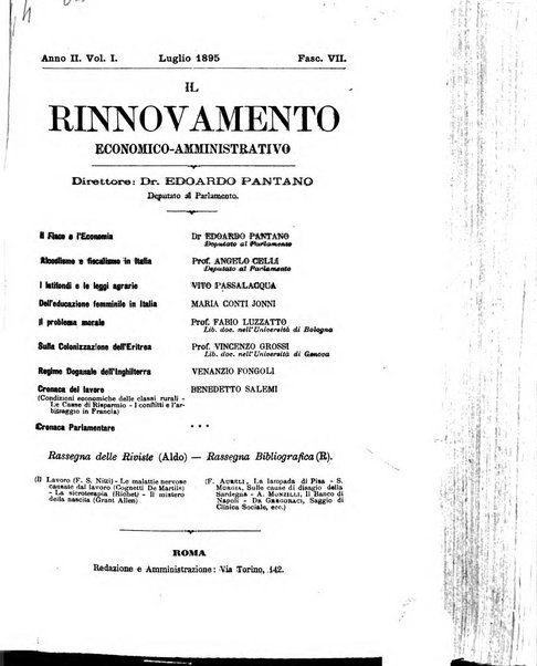 Il rinnovamento economico amministrativo