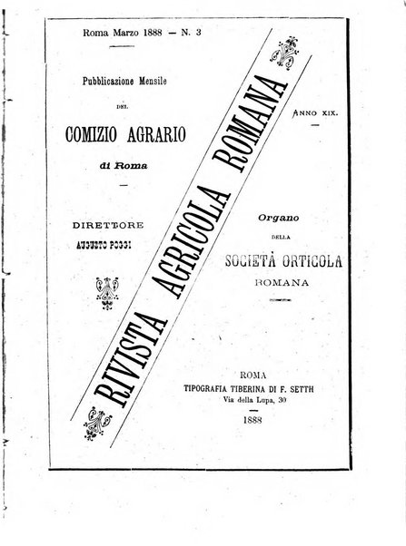 Rivista agricola romana pubblicazione ufficiale del Comizio agrario di Roma