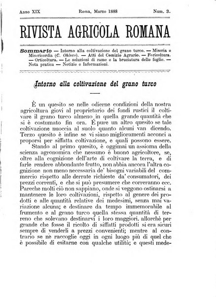 Rivista agricola romana pubblicazione ufficiale del Comizio agrario di Roma