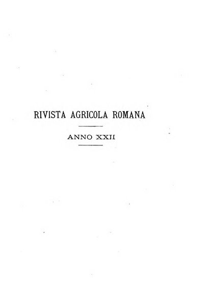 Rivista agricola romana pubblicazione ufficiale del Comizio agrario di Roma