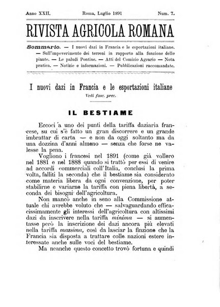 Rivista agricola romana pubblicazione ufficiale del Comizio agrario di Roma